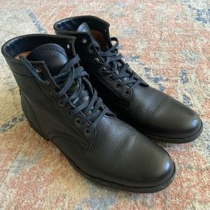 Frye W9.5 Black Tyler Lace Up Combat Style Boot - gently worn